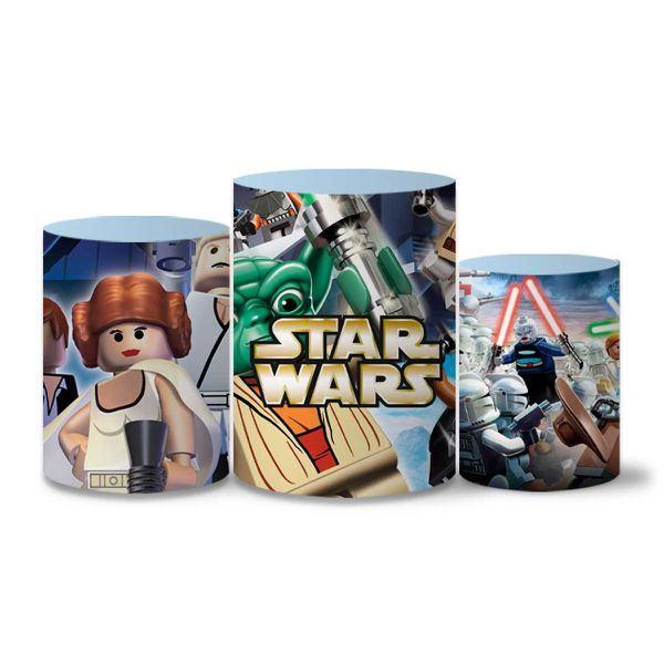 Trio Capas Cilindros Tema Star Wars Lego Veste Fácil C/Elástico