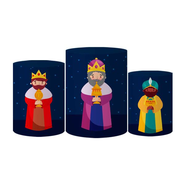 Trio Capas Cilindros Tema Natal Presépio Veste Fácil C/ Elástico