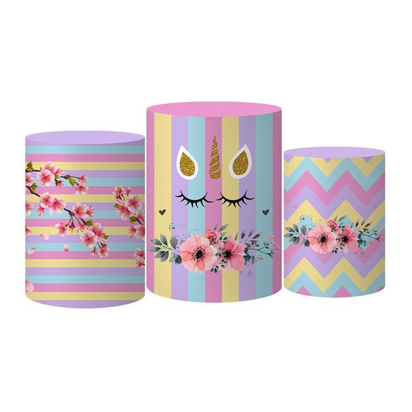 Trio Capas Cilindros Tema Unicórnio Veste Fácil C/ Elástico