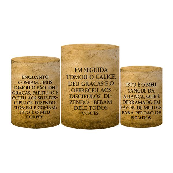 Trio Capas Cilindro Tema Santa Ceia Veste Fácil C/ Elástico