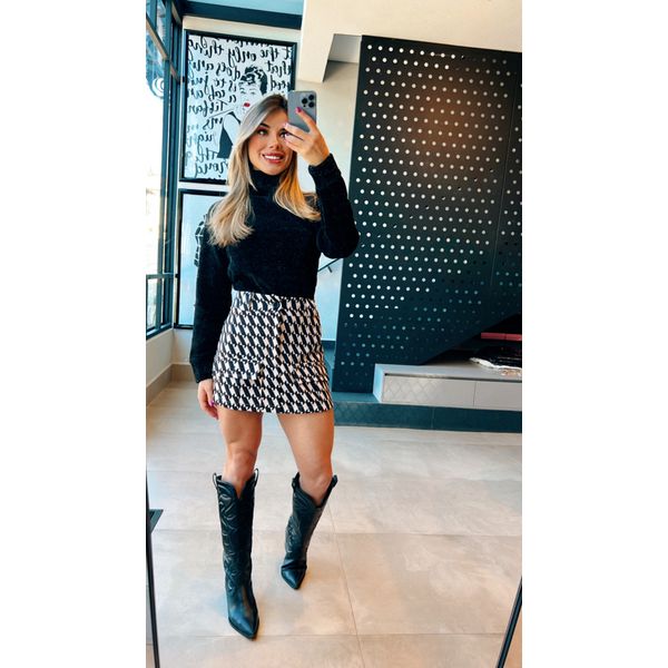 Blusa Veludo Preta 