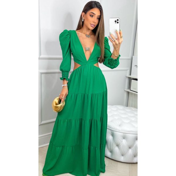 Vestido Lari Verde Bandeira