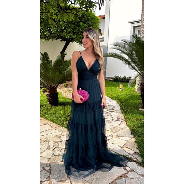 Vestido Ellen Tule Verde Esmeralda