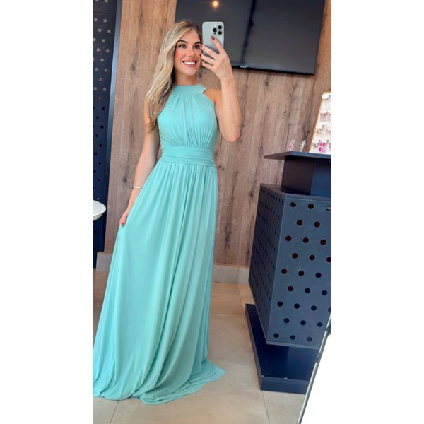 Vestido Romana Tule Verde Menta