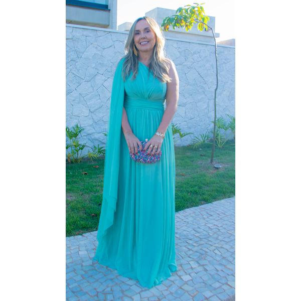Vestido Jade Tule Verde Menta 