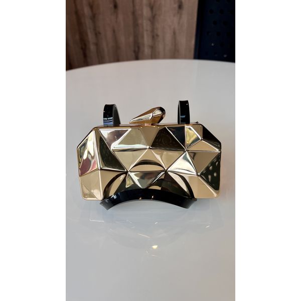 Clutch Geométrica Dourada