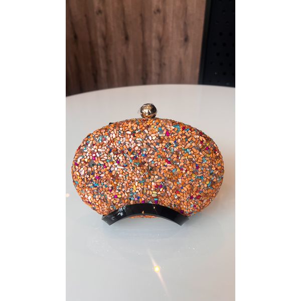 Clutch Pedrarias Laranja