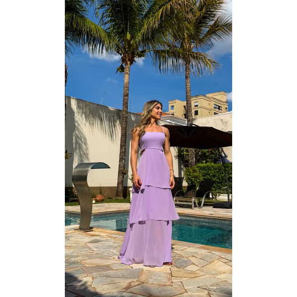 Vestido Babado Lavanda