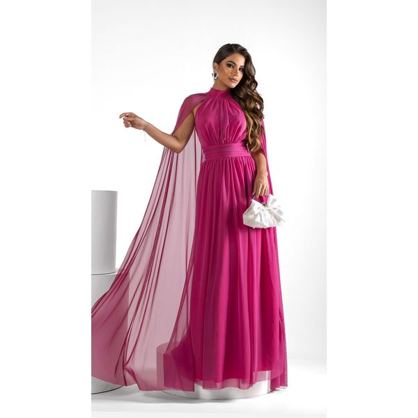 Vestido Romana Capa Fúcsia 