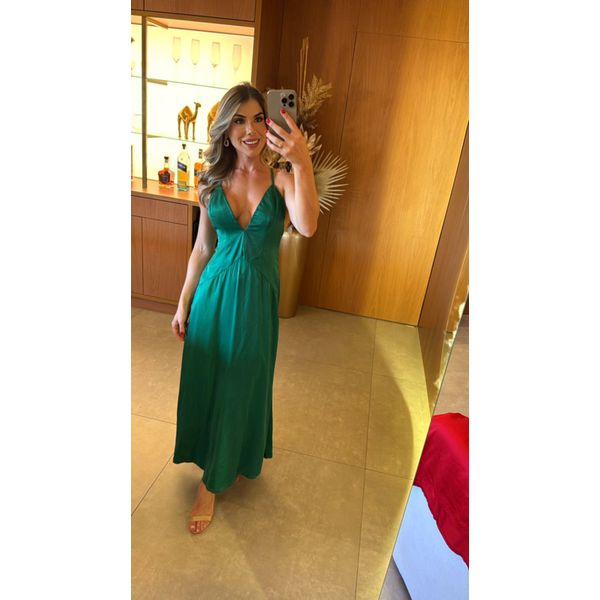 vestido midi bia verde
