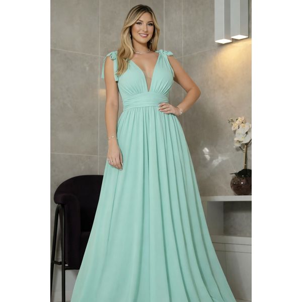 Vestido Patricia Tule Verde Menta