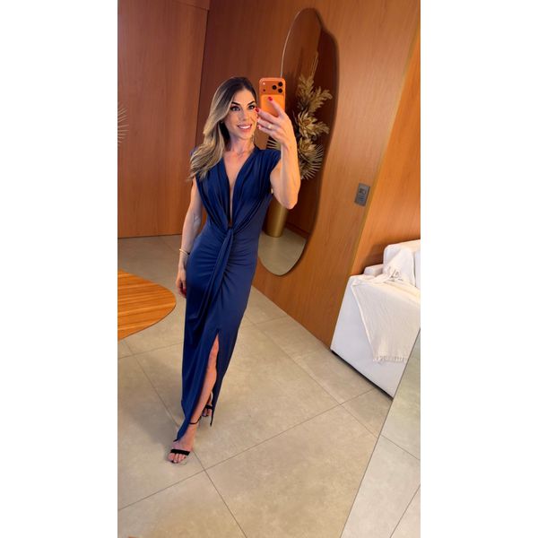 vestido vitória azul marinho