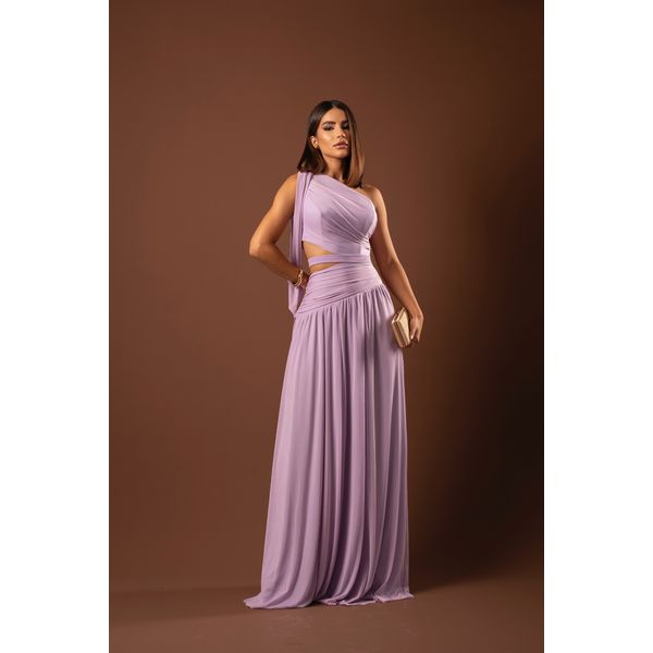 Vestido Stéfany s manga lavanda