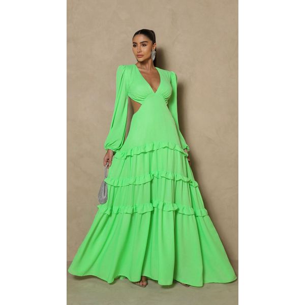 Vestido Giovana verde lima 