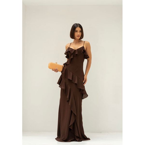 vestido Virgínia marrom 
