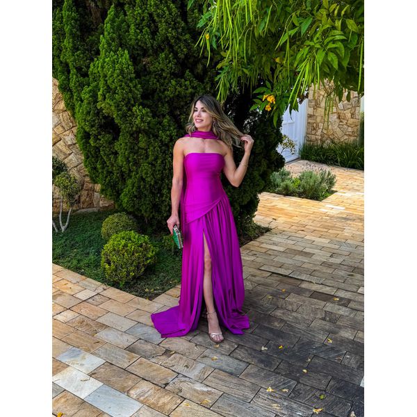 vestido aurora prada fúcsia 