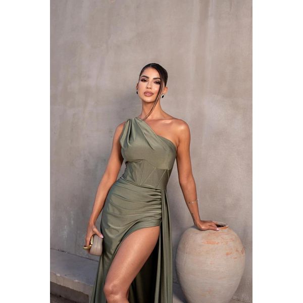 vestido Yasmin verde oliva