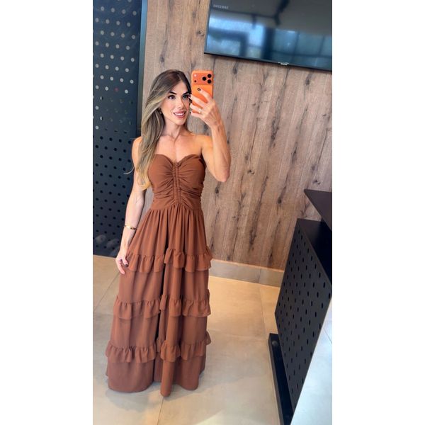 vestido Paola marrom 