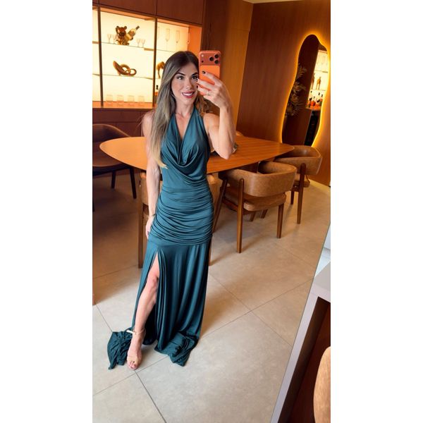 vestido Eliane verde esmeralda 