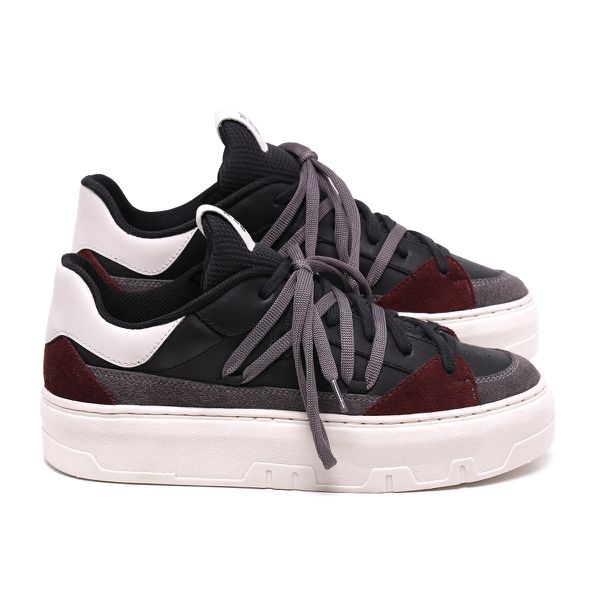 T nis Casual Feminino Dorf em Couro Preto e Branco o DORF
