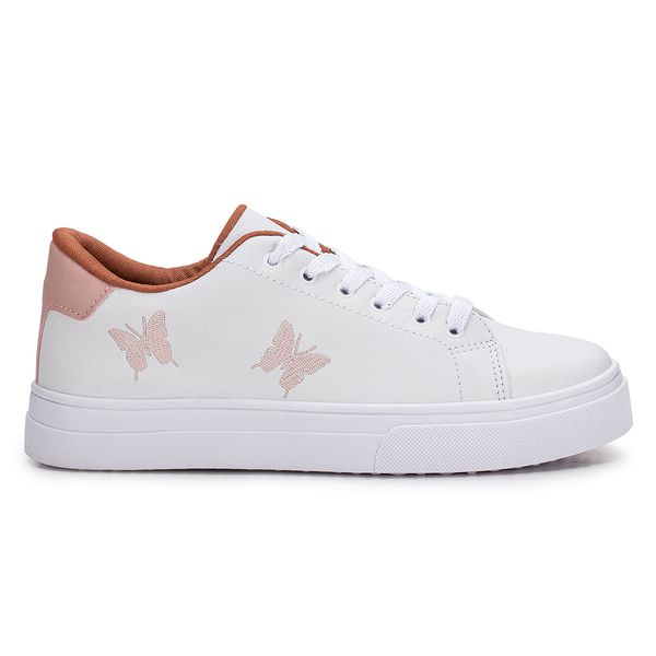 Tênis Casual Borboleta Branco/Nude
