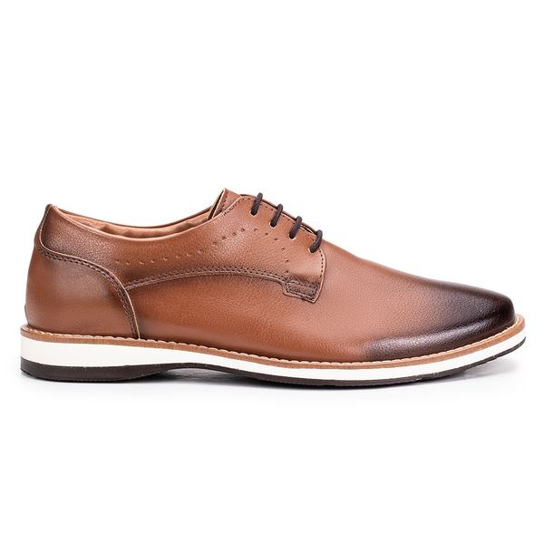 Sapato Social Casual Masculino Derby Estilo Shoes Caramelo