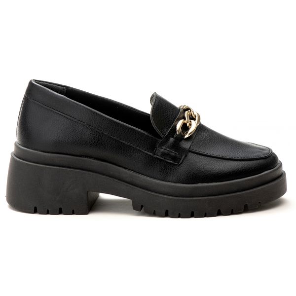 Mocassim Feminino Tratorado Preto Elo