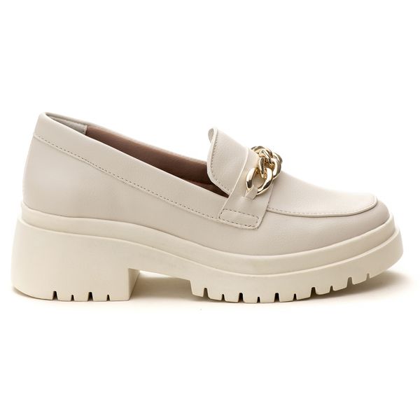 Mocassim Feminino Tratorado Off White Elo