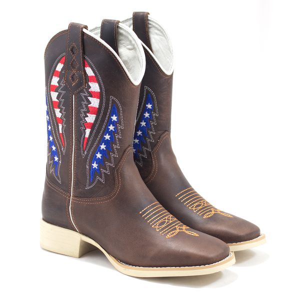 Bota Texana Asa Americana Sola Branca