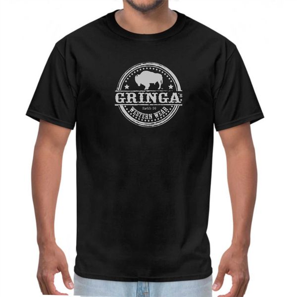 Camisa de Algodão Lisa Preta - Estampa Gringa