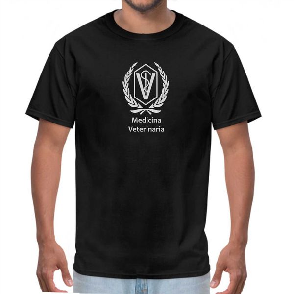 Camisa de Algodão Lisa Preta - Estampa Medicina Veterinária