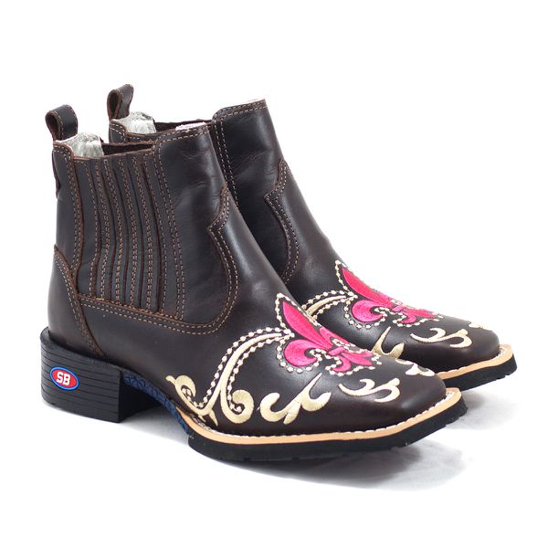 Botina Feminina Arabesco Rosa