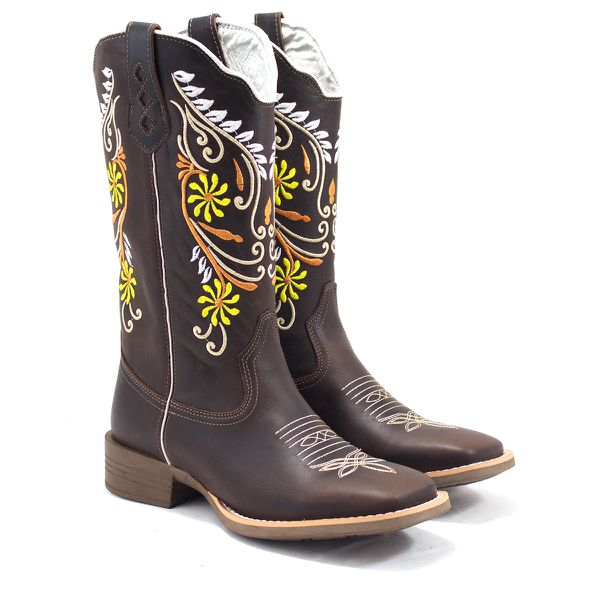 Bota Texana Flor Amarela