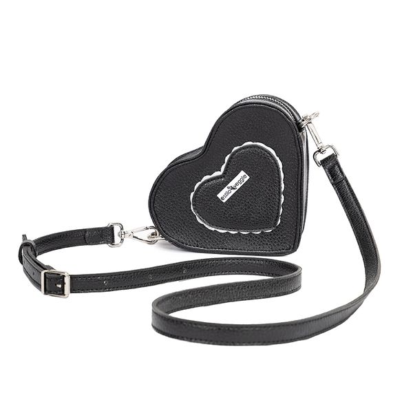 Bolsa Transversal Crossbody Mini Coração Preto