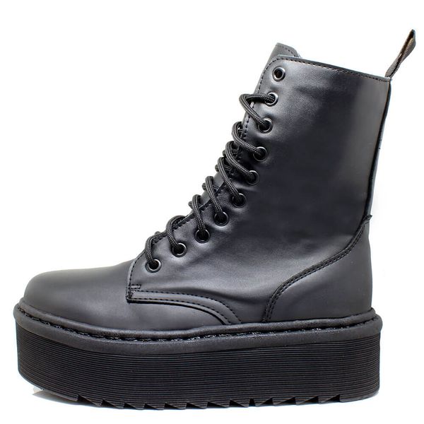 Coturno Plataforma Brienne Estilo Veggie All Black Preto