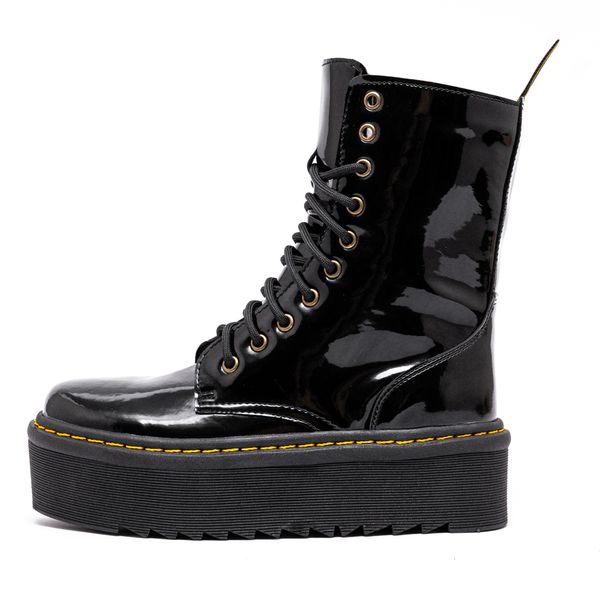 Coturno Plataforma Brienne Verniz Preto