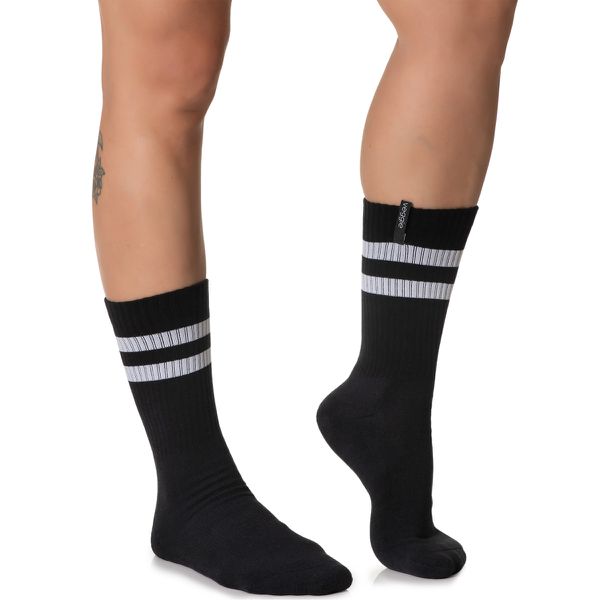 Meia Estilo Veggie Linha Old Style Preto e Branco