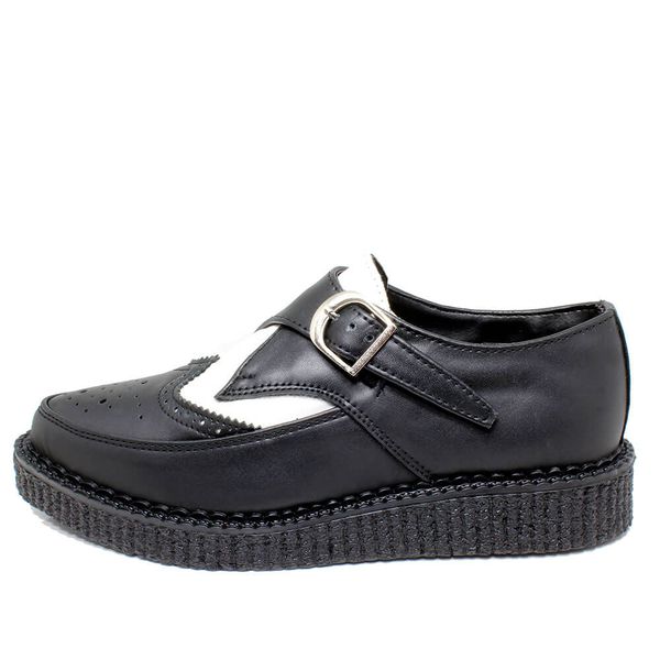 New Creeper Estilo Veggie Abruzzo Preto e Branco Bico Fino