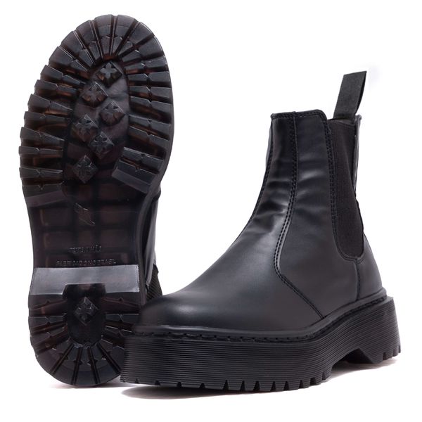Bota Tratorada Chelsea Estilo Veggie All Black | ESTILO VEGGIE SHOES