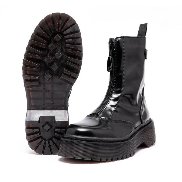 Coturno Tratorado Inglês Estilo Veggie Nola Verniz Preto ESTILO