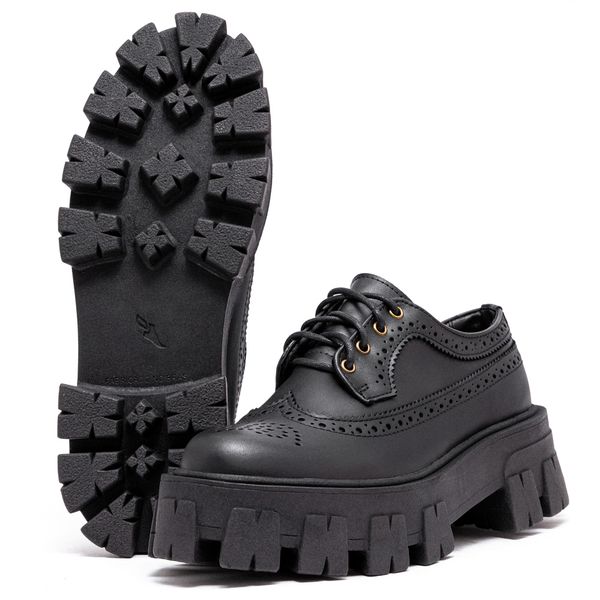 Sapato Tratorado Masculino Preto Sapato Oxford Tratorado Estilo