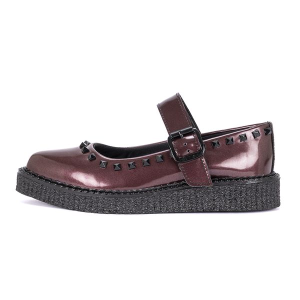 New Creeper Sapatilha Bico Fino Morticia Preto Vinho Malbec