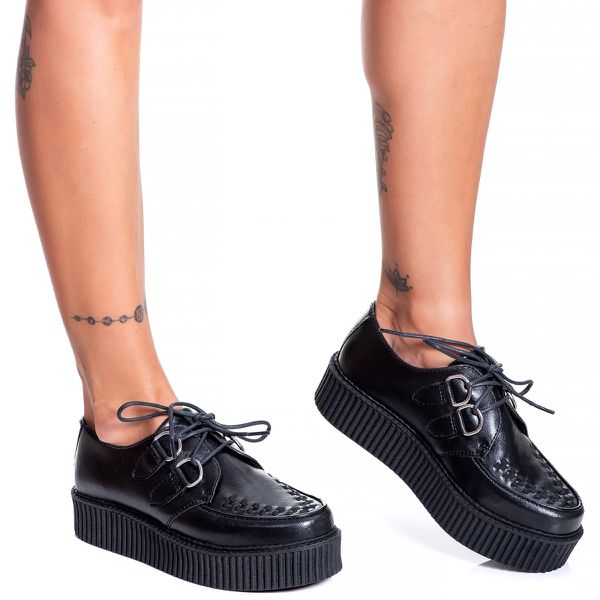 Sapatos Creeper em nobuck (Preto) - Homens