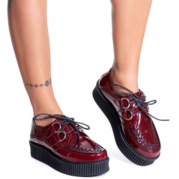 Creeper Verniz Vinho Estilo Veggie Shoes