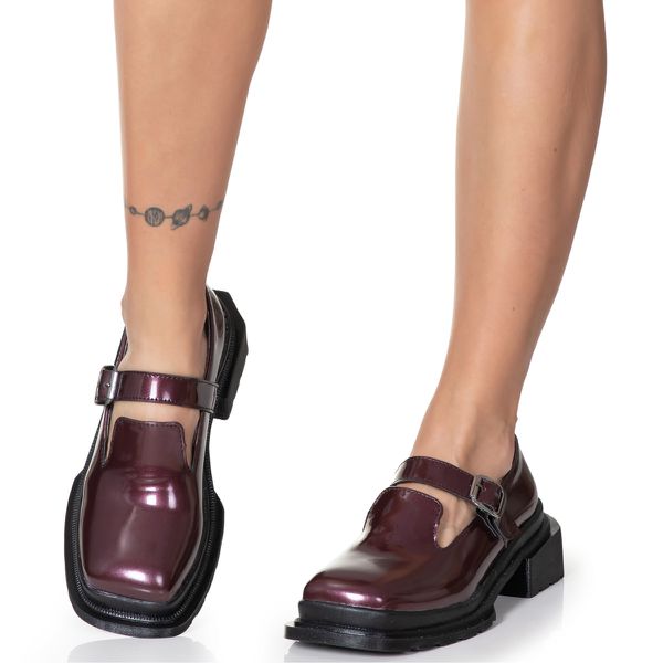 Sapato Boneca Antonieta Verniz Vinho Malbec