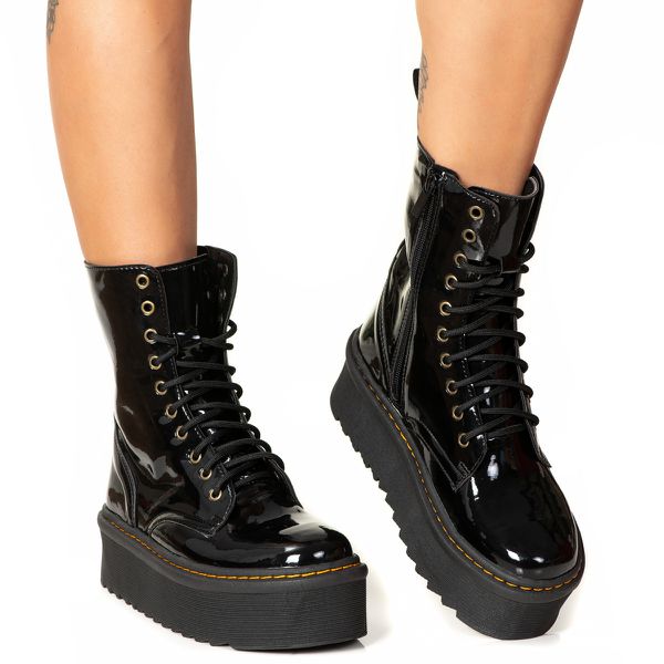 Coturno plataforma hot sale preto