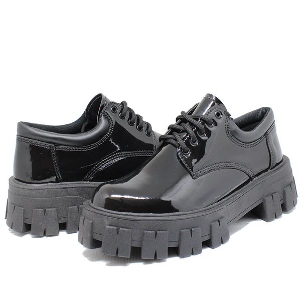 Sapato Colegial Lissie Estilo Veggie Verniz Preto