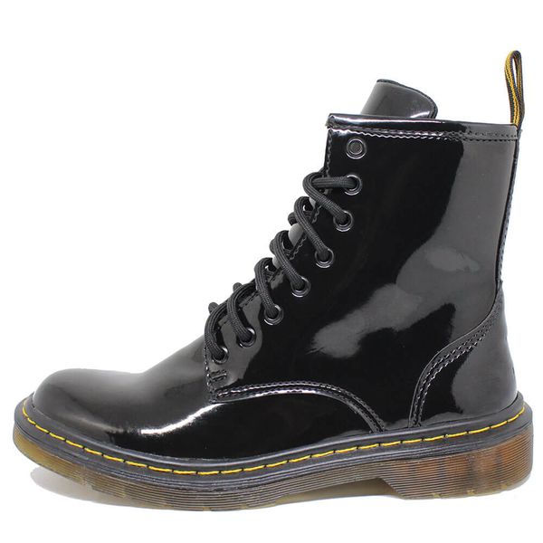 Coturno preto verniz clearance