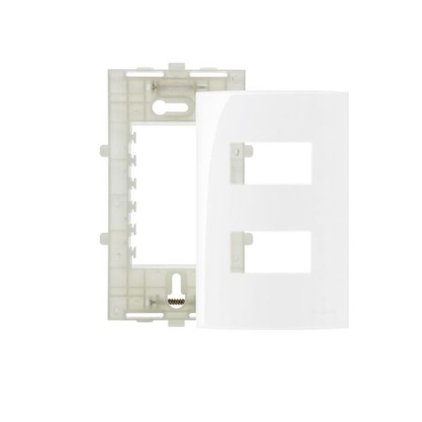 Placa 4x2 2 Postos Separados Margirius Sleek Branco Com Suporte Pa016024