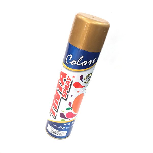 Tinta Spray Dourado Metálico Secagem Rápida Multiuso 400ml Colore